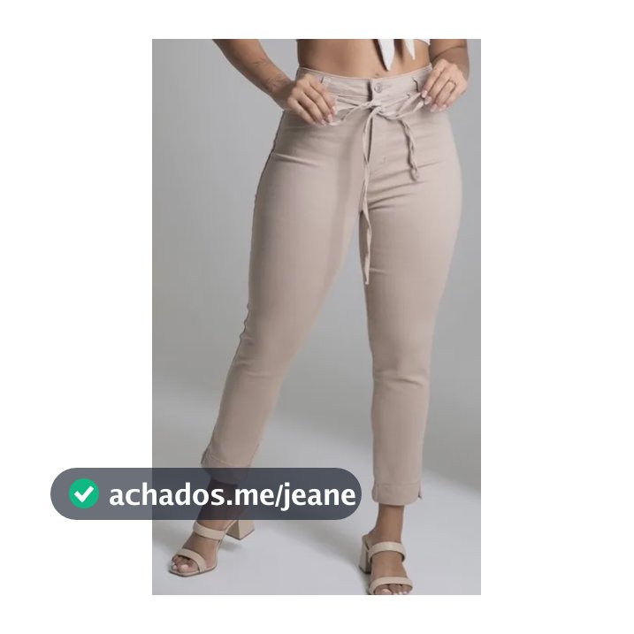 Calca Sarja Beje Sawary 34 Veste Muito Bem Bege Liso 34
