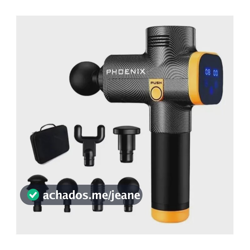 Pistola Massagem Relaxamento Muscular Phoenix A2 Lcd Cor Grafite