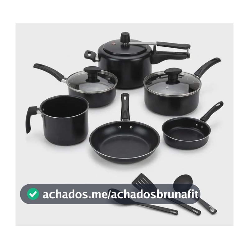 Jogo De 9 Panelas Antiaderente Teflon Panela Pressão 2l