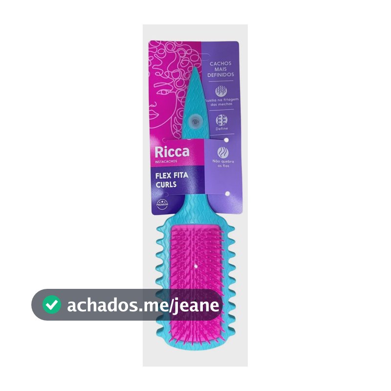 Escova Flex De Fitagem Ricca Curls Cachos Mais Definidos Cor Azul E Rosa
