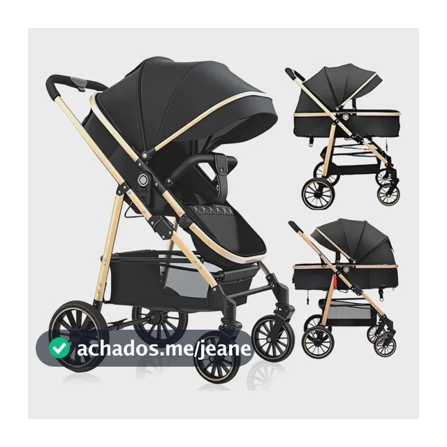 Carrinho Passeio Bebê Reversível Berço Moisés Conforto Preto