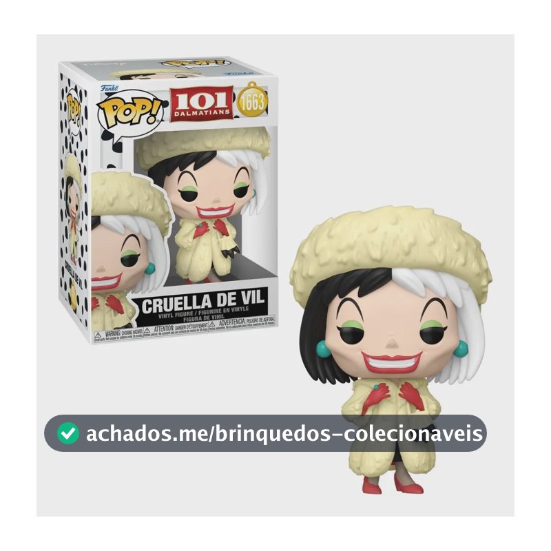 Boneco Funko Pop! 101 Dálmatas - Cruella Clássica Com Chase