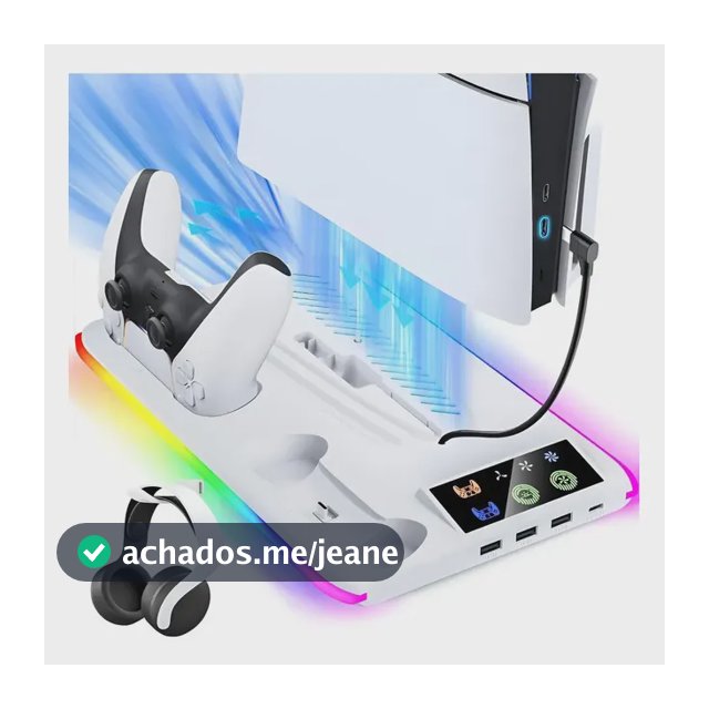 Base Cooler Para Ps5 Pro Slim Fat Suporte Dock Controles Led