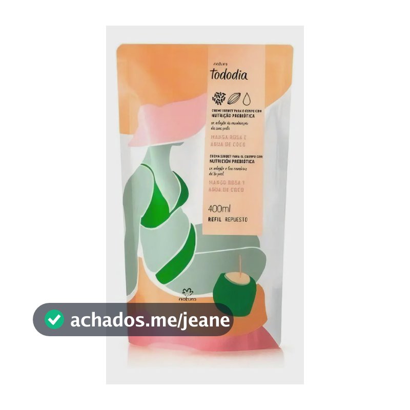 Natura Tododia Refil Hidratante Manga Rosa Água Coco 400 Ml