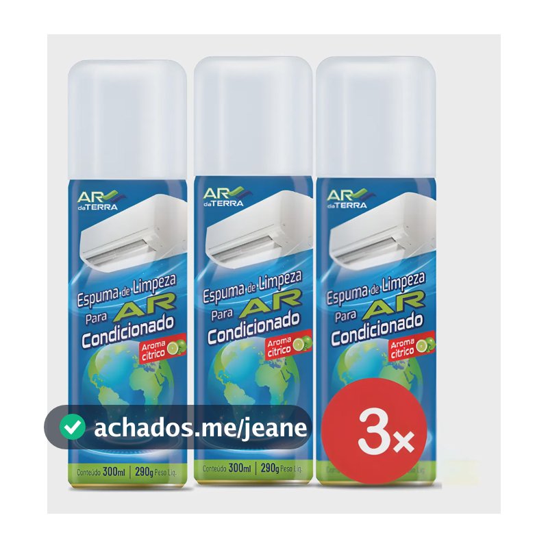 3 Espumas De Limpeza Para Ar Condicionado 300ml Ar Da Terra Citrus
