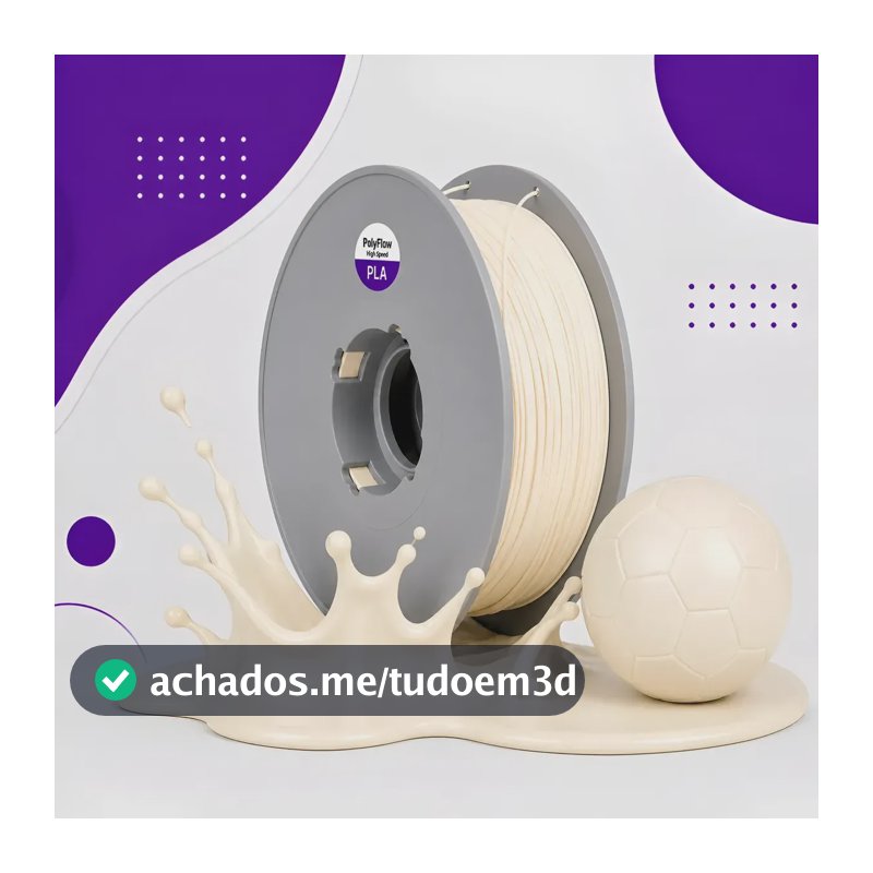 Filamento 3d Pla Polyflow 1,75mm Premium - High Speed 1kg Branco