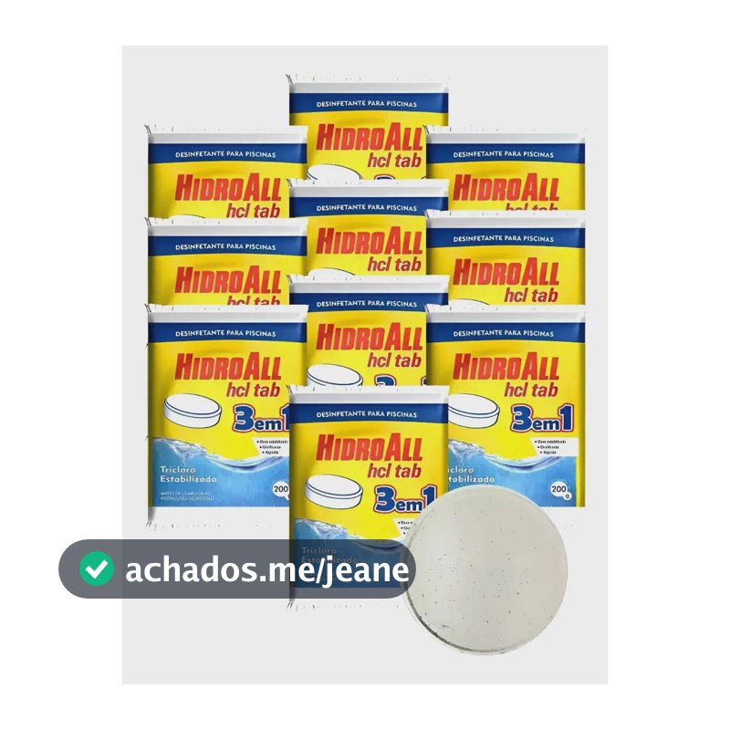 Kit 10 Tabletes HCL Penta Hidroall 200gr