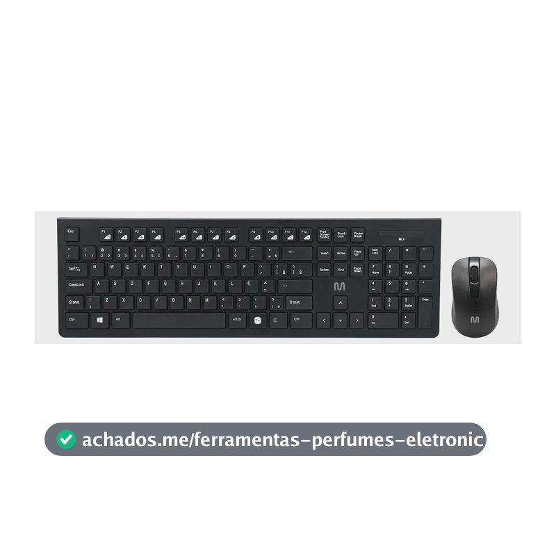 Kit Teclado e Mouse Sem Fio Com Conexão USB 1200 DPI Multi - TC212