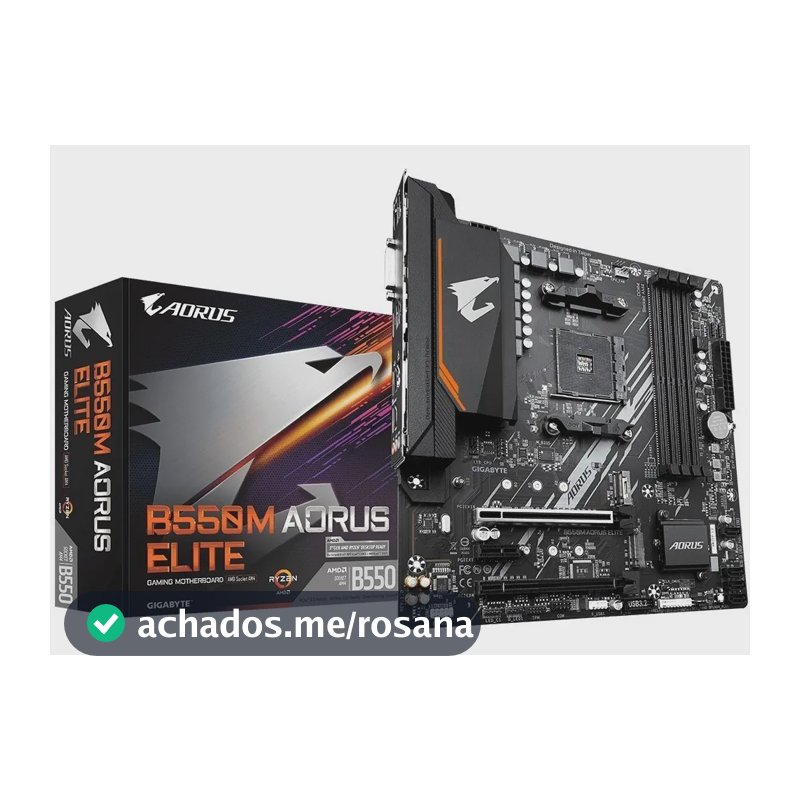Placa Mae Gigabyte B550m Aorus Elite Am4 Ddr4 Hdmi M-atx Cor Preto