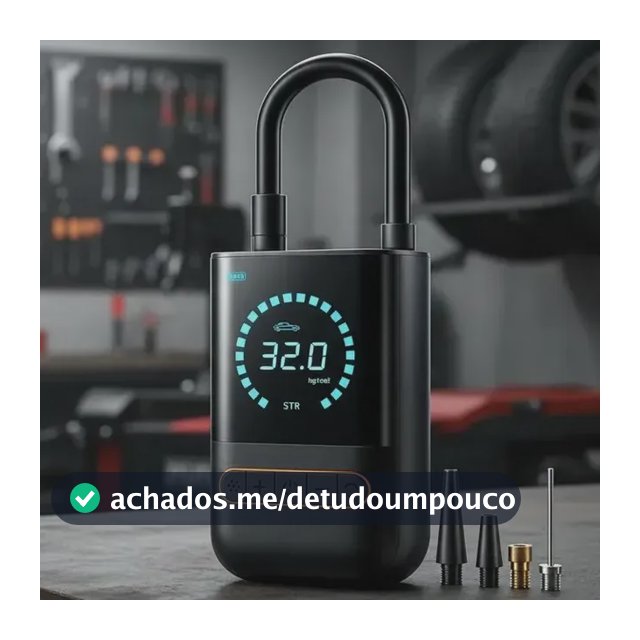 Mini Compressor De Ar Digital Para Pneus Carro Moto Bike 150psi Recarregável 4000mah Preto 127/220v 60 Hz Monofásica