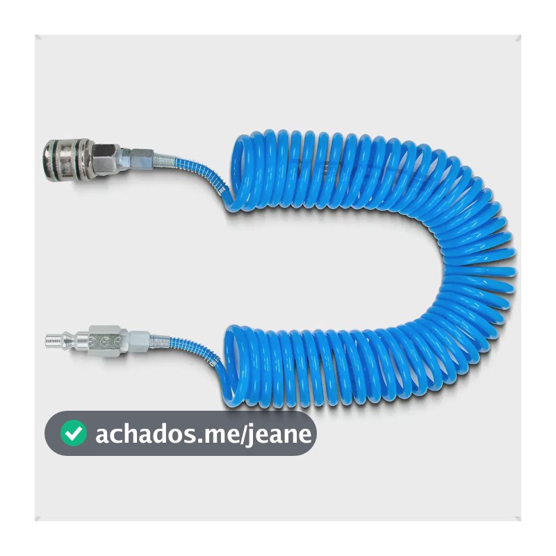 Mangueira 5mts Pu Espiral 08mm Flexível Pneumática Conexões