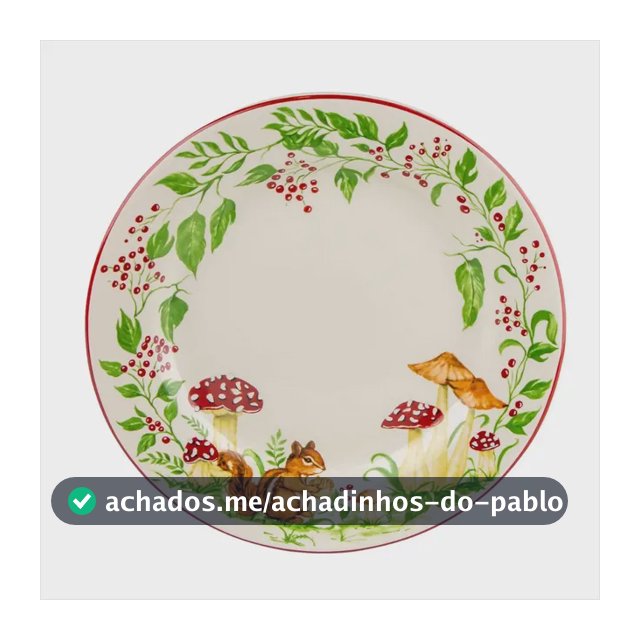 Conjunto Prato Jantar Esquilo Coleção Mesa Posta Natal 4 Un