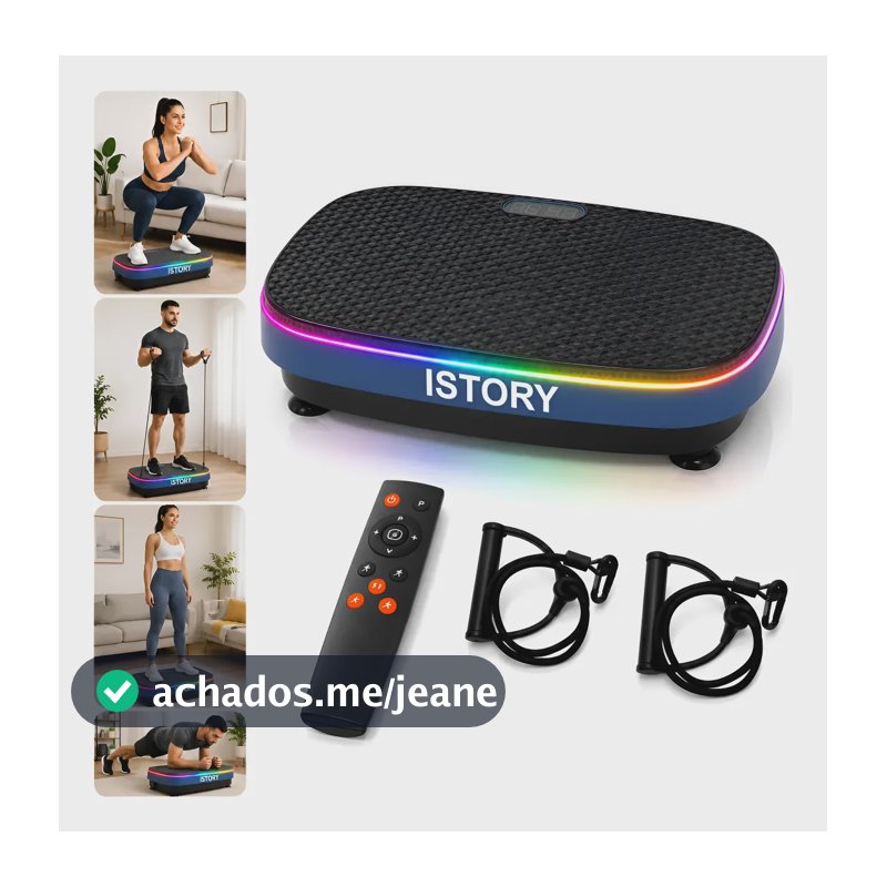 Plataforma Vibratória 199 Níveis Bluetooth Controle Preto 110/220v