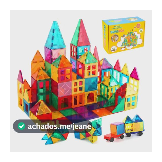 Brastoy Blocos Magnéticos 65 Peças Brinquedo Educativo