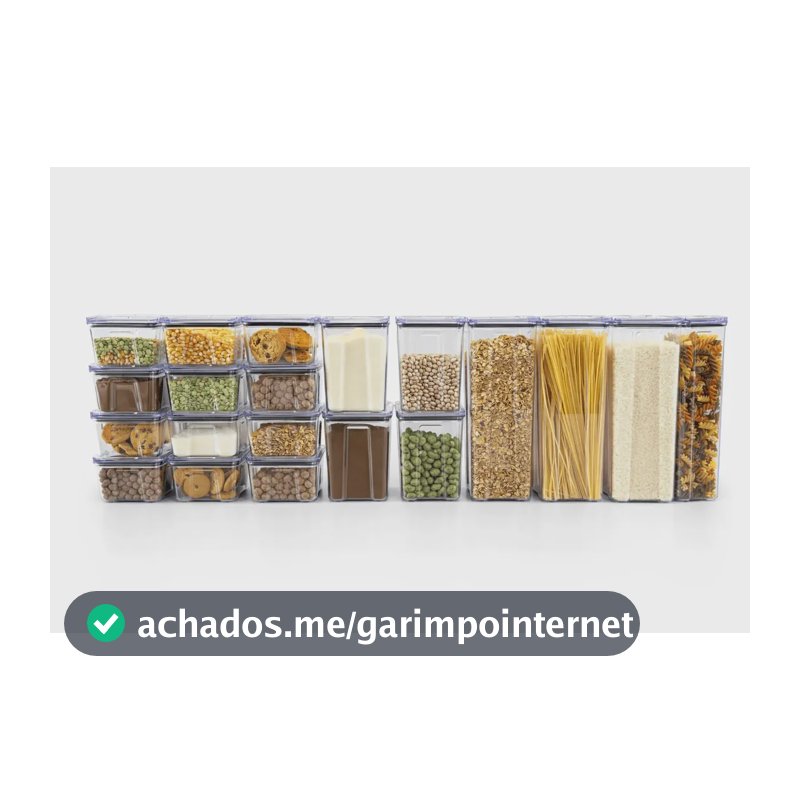 Kit 20 Pote Herméticos Empilháveis Porta Mantimento Rebirth