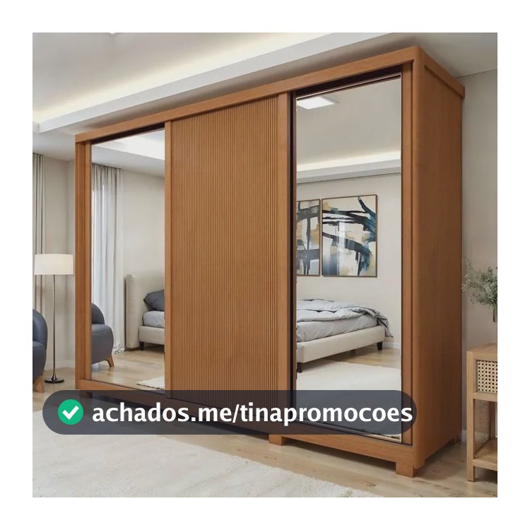 Guarda-roupa Ollie 3 Portas 6 Prateleira 6 Gavetas Com Pés Amêndoa Clean/off White/amêndoa Clean