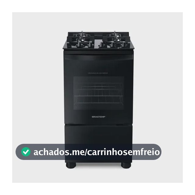 Fogão 4 Bocas Vidro Grade Dupla Bfo4vae Preto Brastemp