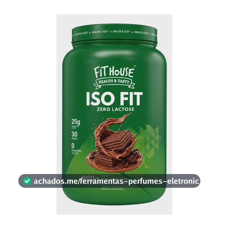 Iso Fit Proteina Isolada Zero Lactose Fit House 900g Wafer De Chocolate