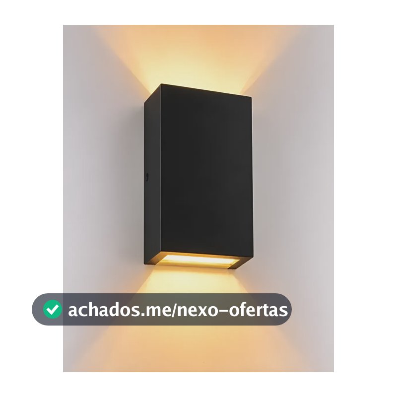 Arandela Led Duplo Facho Luz Quente 4w Blumenau Ip65 Preta 127/220v Preto
