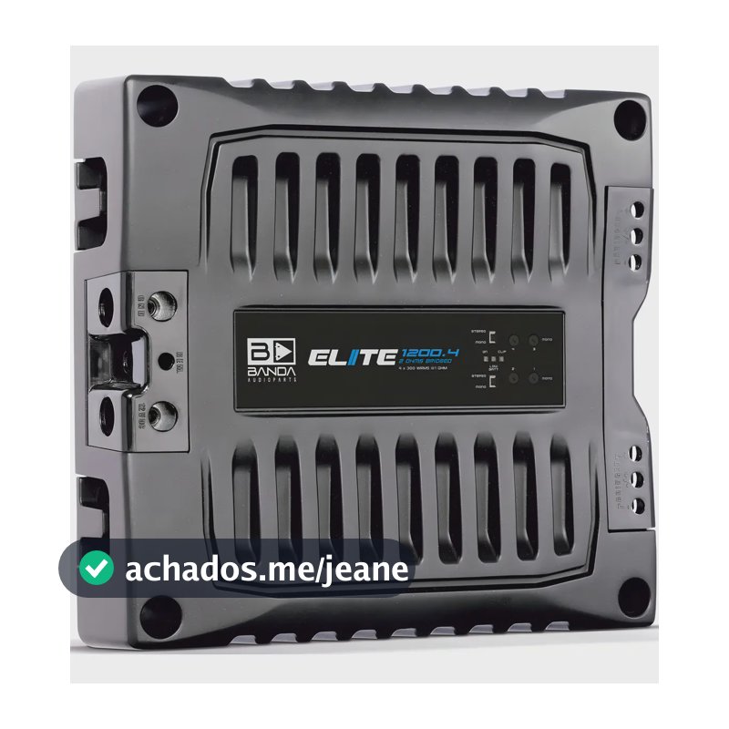 Módulo Amplificador Banda Elite 1200.4 1200W RMS 4 Canais 1 Ohm