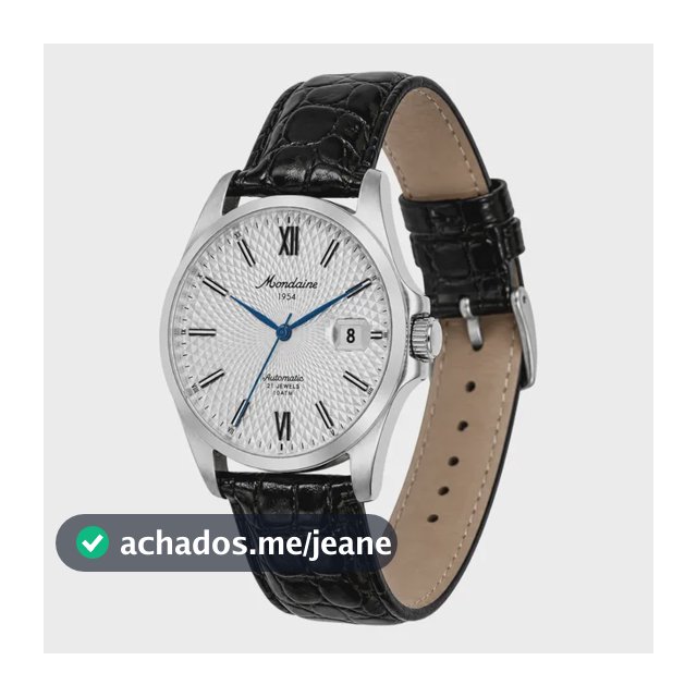 Relógio Mondaine Automático 70 Anos Pulseira De Couro Preto Prata Branco