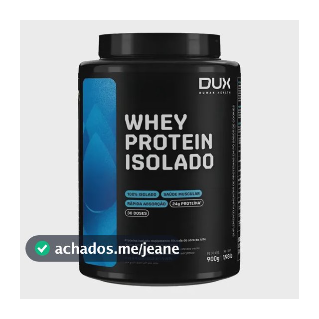Whey Protein Isolado Sabor Chocolate Pote 900g Dux Nutrition