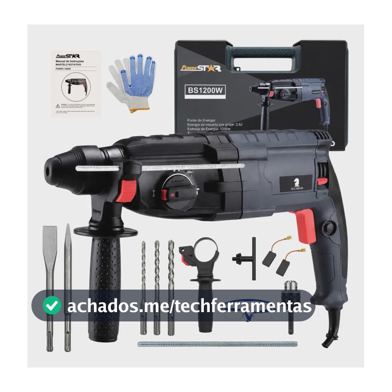 Martelete eletropneumático Allmind Martelete Rompedor NK-2603PRO azul frequência de 50/60Hz com 960000W de potência