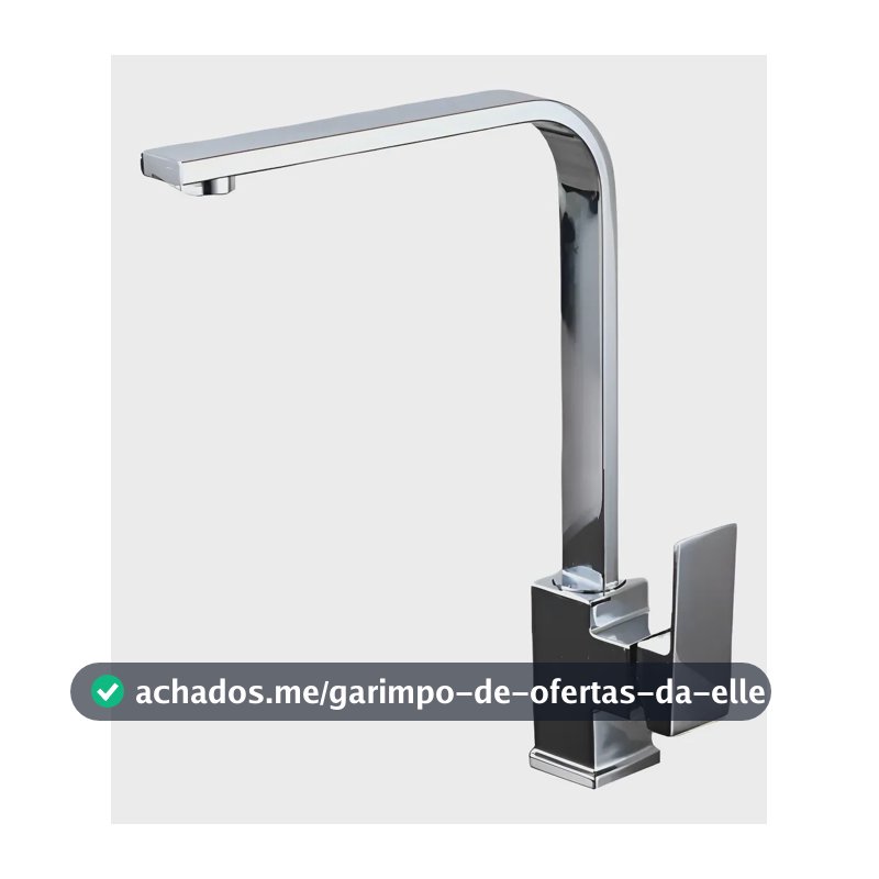 Torneira Cozinha Gourmet Lagontap Monocomando Bica Alta Bancada Inox Prateado Brilhante