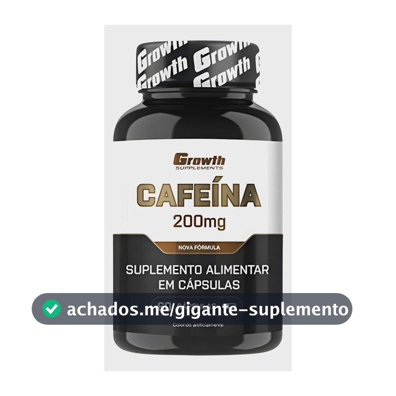 Cafeína 200mg (60 Caps) Termogênico Growth Supplements