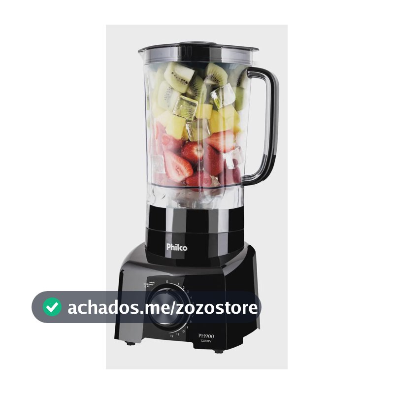 Liquidificador Philco 1200W 3L 12 Velocidades Preto PH900