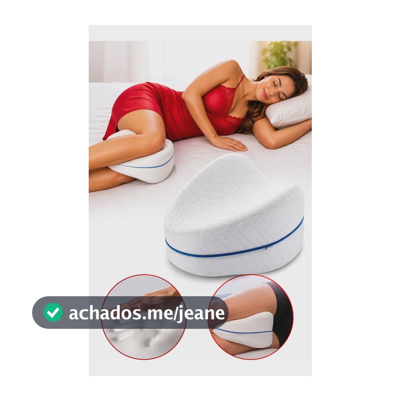 Travesseiro Ortopédico Pernas Apoio Joelho Almofada C/ Capa Branco