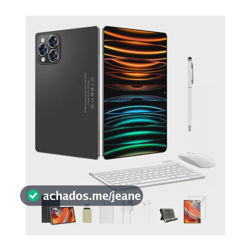 Tablet Android 15 Tela Grande 11,6 Polegadas 16gb Ram + 512gb Memória 24mp/48mp Wifi 2.4/5g Com Capa Para Estudo E Trabalho Cor Preto Marca Hancdon