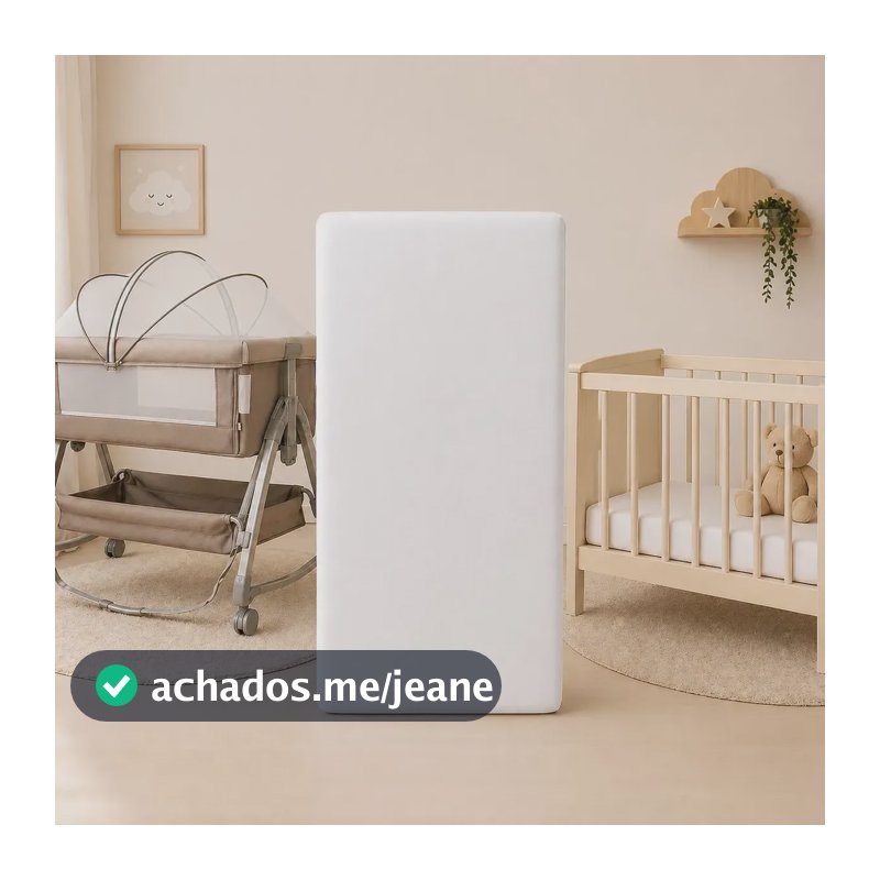 Colchão Para Moisés Mini Berço 80x40cm Macio Capa Removível Sem Estampa Branco