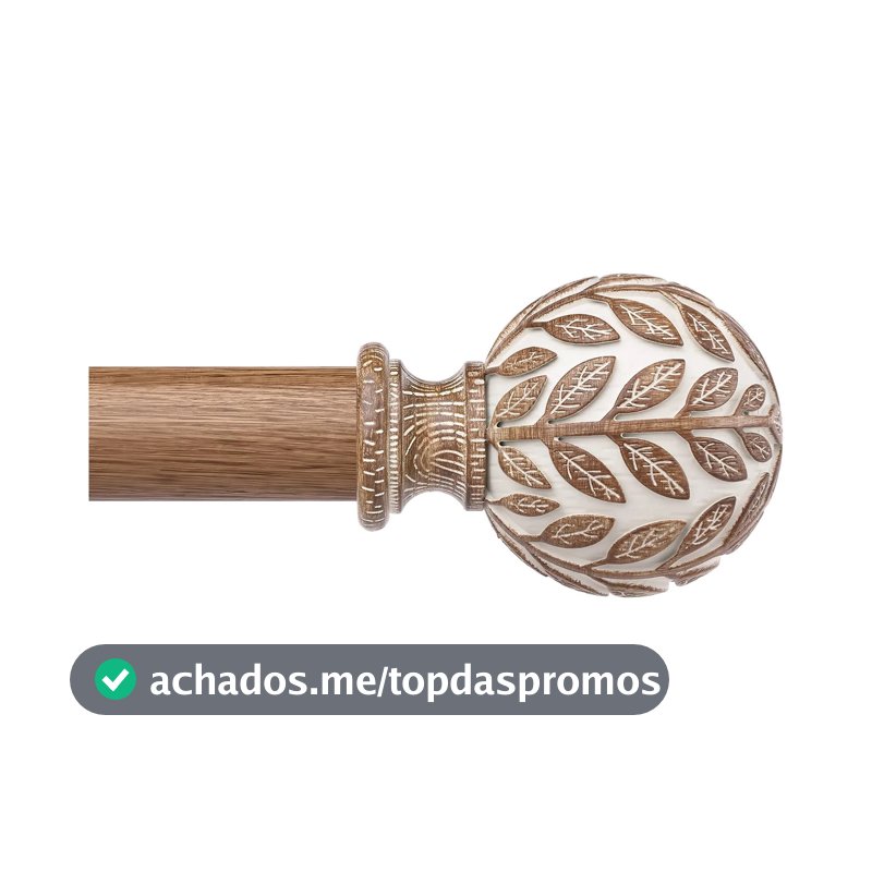Curtain Rod Wolistsa 91cm-231cm White Wood Boho