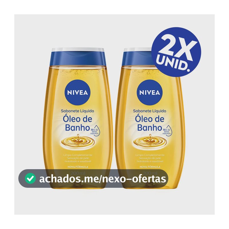NIVEA KIT Sabonete Líquido Óleo de Banho 200ml - 2 Unidades