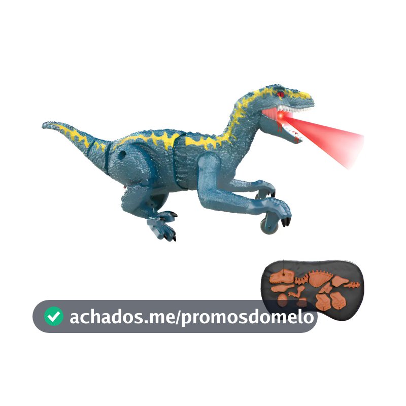 Dinossauro de Brinquedo c/ Controle Anda Emite Som Maxi Toys