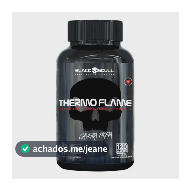 Cafeína Black Skull Caveira Preta Thermoflame Em Tabletes Sem Sabor De 120 Un