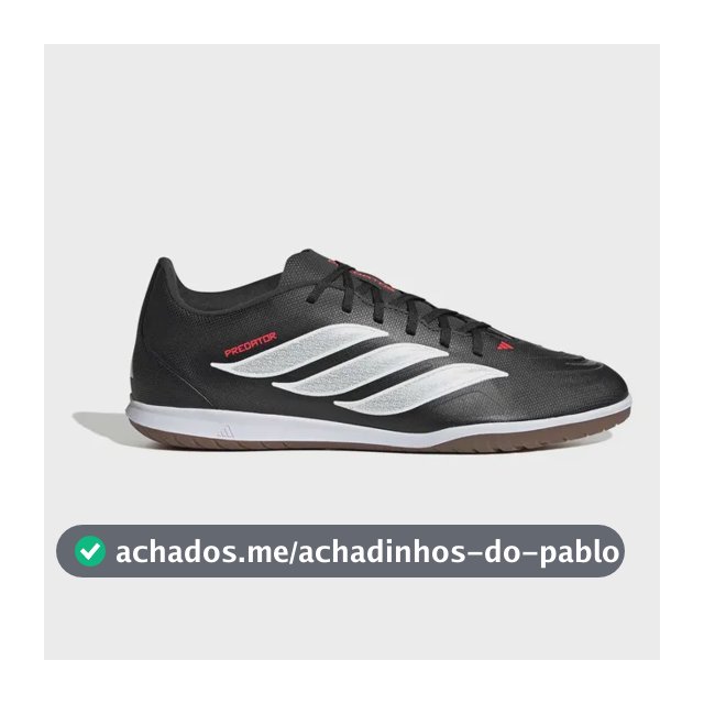 Chuteira Futsal Masculina Predator Club Sala adidas Preto 39 Br