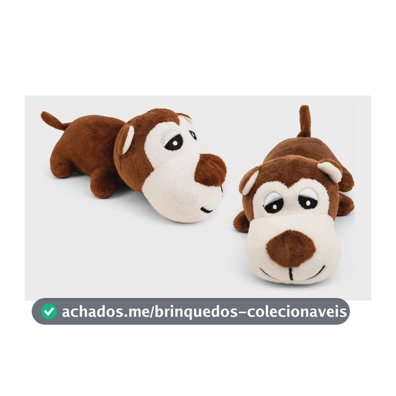 Brinquedo Pelúcia Macaquinho Deitado Pet Savana - 20 Cm Marrom Macaquinho Deitado