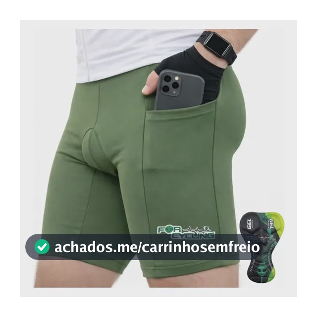 Short Ciclismo Masculino Bolsos Gel Bermuda Bike Poliamida
