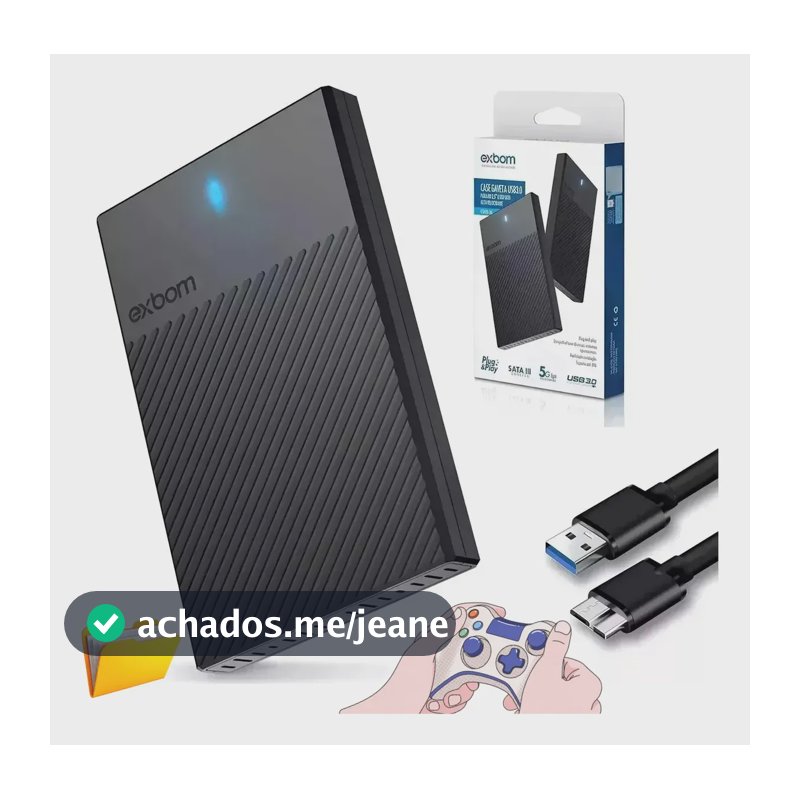 Hd Externo 500gb Portátil Usb 3.0 Para Notebook Ps4 Ps5 Xbox Preto