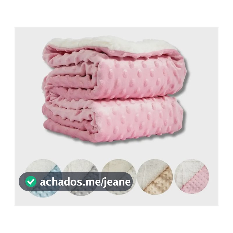 Cobertor Manta Carneirinho Pra Bebê Duplo Antialérgico Macio Carneirinho Rosa