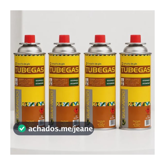 Kit 4 Latas Cartuchos Guepardo Para Fogareiro E Maçarico Amarelo