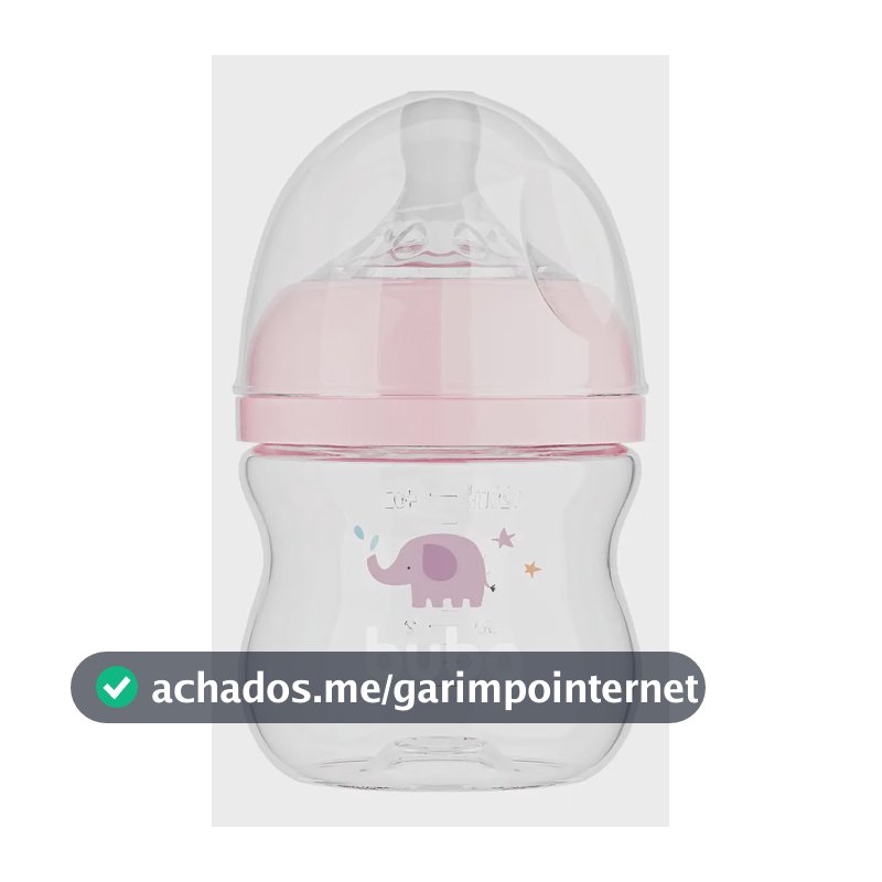 Mamadeira Easy Flow Elefante Rosa 120ml Buba