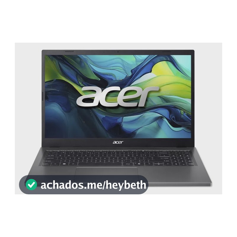Notebook Acer Aspire Go 15 AG15-51P-34KT | Intel Core i3-1215U 12ª Geração • 8GB DDR5 • 256GB SSD NVMe • Tela 15,3” • Windows 11