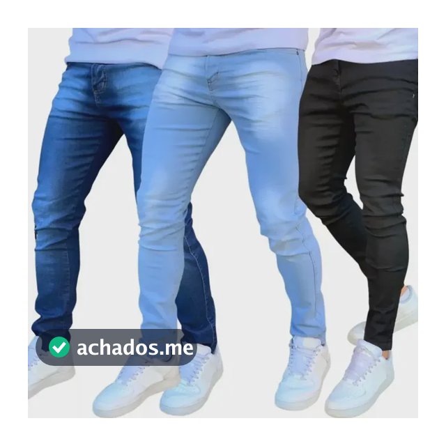 Kit 3 Calça Jeans Masculina Skinny Costura Reforçada