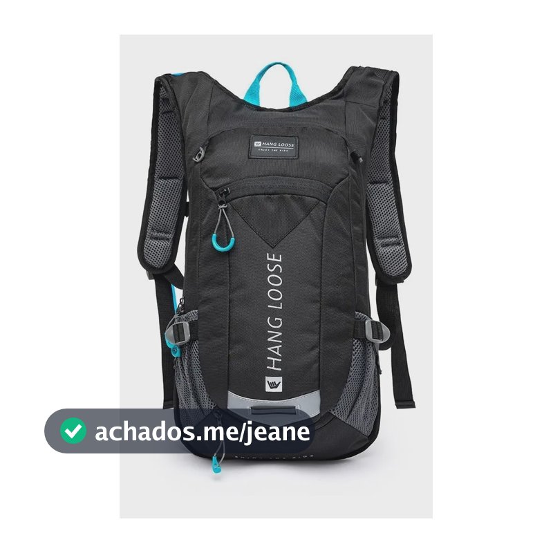 Mochila Hidratação Preta Hang Loose Bolsa D'água 2l Trilha