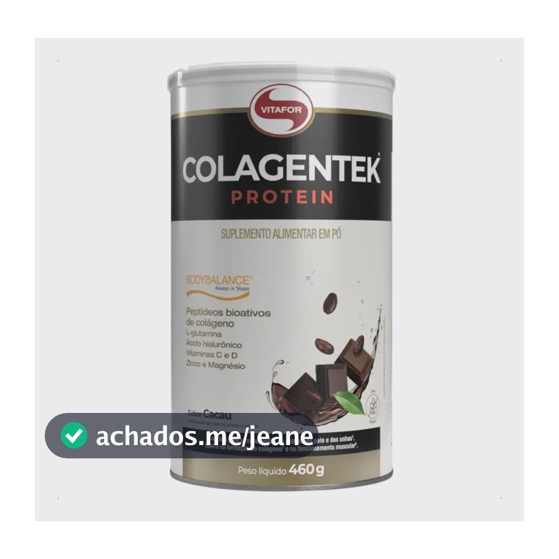 Suplemento Com Colágeno Colagentek Protein Cacau 460g Vitafor
