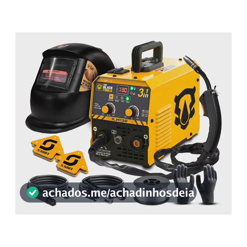 Maquina De Solda Multiprocessos Mig 130a 220v Tig Acessórios Amarelo 220v