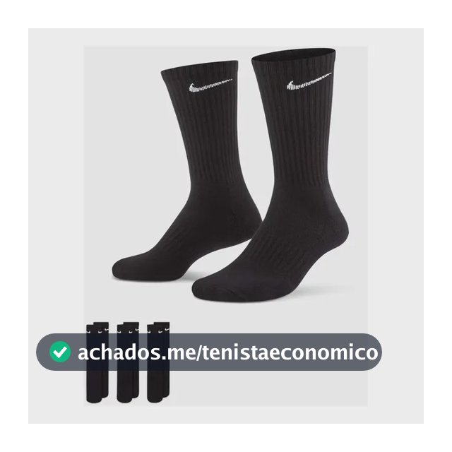 Meia Nike Everyday Cushion Crew (3 Pares)